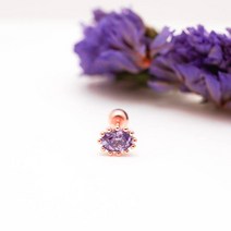 오팔하우스 14k 자수정큐 피어싱