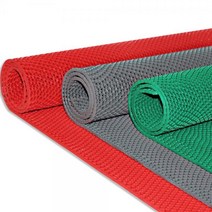 더크린 레인 롤매트C형/그레이/레드/그린 미끄럼방지 매트현관쿠션롤매트 미끄럼방지 코일매트 단면매트 양면매트 욕실매트 베란다매트 현관매트 수영장매트 골, 레드