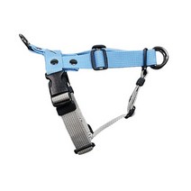[패피퍼피] 강아지 소형견 중형견 앞섬방지하네스 앞고리하네스 이지워크 가슴줄 국내제작 H형 L형 몸줄 하네스, 스카이블루+그레이