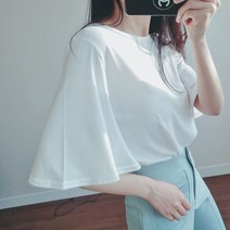 나날샵 부드러운~ 루즈핏 오버핏 7부소매 프릴소매 나비 셔츠 블라우스 여성 티셔츠 반팔티 빅사이즈 티셔츠
