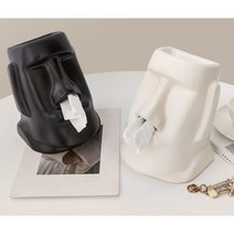 한봄찬 칠레 문화유산 모아이 석상 티슈케이스, 1개, 화이트