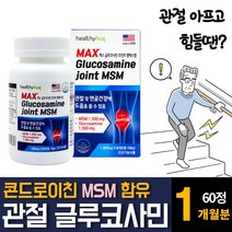 미국 직수입 고함량 MSM 엠에스엠 글루코사민 N-아세틸 조인트 콘드로이친 상어연골 추출물 분말가루 초록입홍합 피쉬콜라겐 관절 무릎 연골 손 발목 허리 통증에 좋은 약 영양제 추천, 60정 X 1개