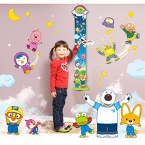 아기 벽부착 뽀로로 키재기 성장스티커 아기방소품 벽걸이키재기 어린이키재기
