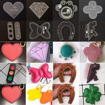 가죽공예 목형 철형 아크릴 목재 16종 토끼 곰돌이 고양이 키링 DIY, 아크릴 E타입개
