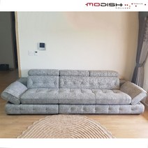 모디쉬갤러리 구스 천연 누박쇼파 S클래스 4인 가죽 명품 고급 쇼파, 4인용 소파+스툴, 브라운투톤