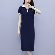 [이꾸띠] 밍리앙이리 여성 여름 2컬러 배색카라 캐주얼 2컬러 원피스