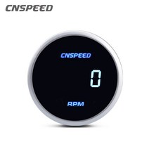 2quot52mm 12v/24v 범용 자동차 0-9999Rpm 디지털 타코미터 레이싱 RPM 게이지 스모크 렌즈 화이트 쉘, 한개옵션0