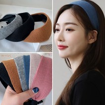 소프트 니트 골지 헤어밴드 핸드메이드 명품 데일리 여자 심플 기본 넓은 와이드 머리띠