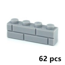 롱브릭타일 접착식파벽돌 파벽돌 DIY 빌딩 블록 벽 그림 벽돌 1x2 1x3 1x4 L 도트 교육 크리 에이 티브 건, 09 gray 1X4 62pcs