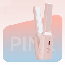 ANKRIC 휴대용 미니 헤어고데기 USB 충전식무선 컬링 아이언 고데기, 핑크색