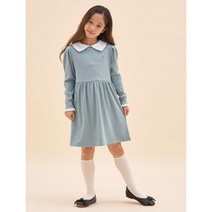 라이트 그린 여아 빅칼라 골지 원피스 (BI2671G01L)