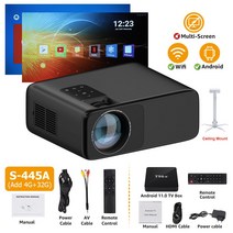 샤오미빔프로젝터SVANUR-풀 HD 네이티브 1080P 휴대용 프로젝터 비머 TV 박스 LED 7000 루멘 LCD 비디오, 06 Add OS 32G Mount