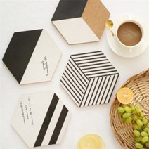 생활살림꾼 코르크 냄비받침, 흑백큐브, 1개