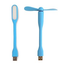 USB 팬 유연한 휴대용 미니 및 LED 라이트 램프 보조베터리 노트북 컴퓨터 가제트 인테리어 야간 조명, 03 파란, 03 파란
