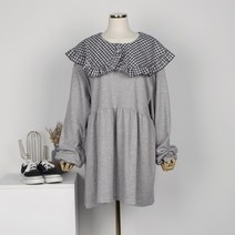 퍼니걸스 9627 빅카라 체크 플레어 미니 원피스 여성의류