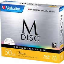 Verbatim 버바팀 M-DISK 레코딩 녹화 디스크 CD 블루레이, 50GB   5개
