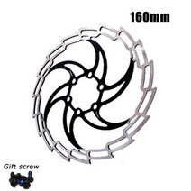 Freio hidraulico 디스크 브레이크 패드 160mm/180mm DH MTB 도로 자전거 로터 6 네일 사이클링 부품, Black 160mm