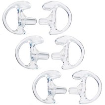 HYS Soft Larger Earmold Replacement Ear Pieces Flexible Open Insert Buds for Walkie Talkie 2 Way Rad, Clear-Large 3pairs