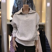 뱅뱅 여성 오버핏 반지퍼 기모 폴라맨투맨 티셔츠(CTI617F)