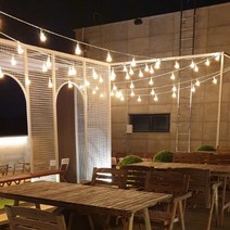 파티라이트 12M 스트링라이트 전구 루프탑조명 카페조명 펜션조명 연등선 야외조명, 4.파티라이트12M 소켓33개-30cm간격, 화이트