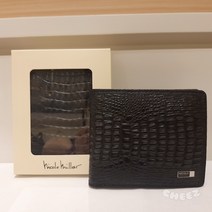 니꼴밀러 경산점 남자 지갑 국산 브랜드지갑 천연소가죽 남성 반지갑 클래식한 악어무늬 신사용 블랙