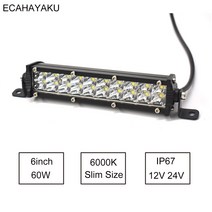 오프로드 랭글러에 대 한 7 인치 듀얼 행 led 빛 슬림 40mm 60w 4x4 바 jk 루비콘 4wd 트럭 atv 트레일러 농장 기계 모터, 2 조각
