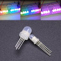 아두이노 부품 20-1000pcs DC5V 라운드 모자 RGB led APA-106 5mm F5 8mm F8 프로그래밍 가능한 램프 픽셀 Arduino 칩 풀 컬러, [02] F8 8mm, [01] 20pcs