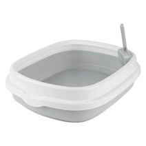 제이앤씨 고양이 화장실 캣 토일렛 묘 모래삽 배변통 평판, 캣화장실-중-그레이