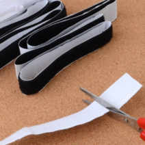 잘라쓰는 접착식 벨크로 부직포 찍찍이 테이프 1M 커튼 고정 선정리 다용도 찍찍이, 흰색