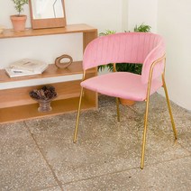 가구느낌 골드벨벳퀼팅체어 인테리어 식탁 카페의자 인테리어의자, 골드벨벳퀼팅체어-핑크.