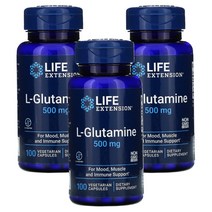 라이프익스텐션 엘 글루타민 500mg 100정 3팩 Life Extension L-Glutamine, 1개, 기본