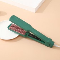 volumizing hair iron ceramic 3d grid hair crimper curling iron 옥수수 파마 splint 플랫 아이언 헤어 스타일링 도구, 초록, 우리를