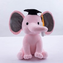 코끼리 플러시 장난감 아기 방 장식 인형 슬리핑 25cm kawaii 동물 어린이 kids plushiies toy pink gray 인형, 핑크 모자