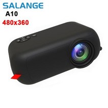 Salange 미니 프로젝터 A10 480360 픽셀 미니 비머 지원 1080P 휴대용 USB 비디오 프로젝터 홈 시어터 키즈 선물 시네마, Black+미국 플러그
