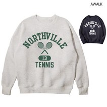 어워크 특양면 오버핏 맨투맨 남녀공용 티셔츠 빌리테니스