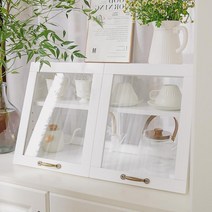 깔끔한 우드쇼케이스 원목 수납장 다용도 카페 베이커리 미니, 높이 25 화이트