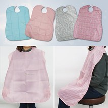 에이프런 환자용 앞치마 식사용에이프런 간병용품 방수커버, D타입(매화핑크), 1개