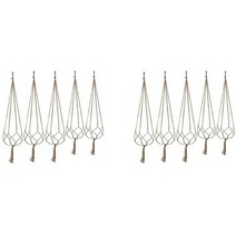 녹색성장 북유럽스타일 레이스 식물 행거 화분 코튼 로프 꽃 냄비 테라스 데크 천장 행잉 플랜트 스탠드 10 세트, [01] Brown