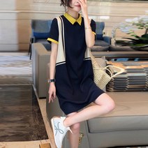 Haengbuk 셀리오 배색카라원피스/여름원피스/여성의류/카라/반팔/데일리/미니