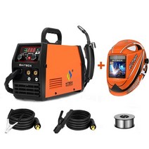 HITBOX-Mig 용접기 반자동 110V 220V 인버터 Tig 아르곤 아크 가스 없음 Mig Welder 3in1 시너지 HBM1200, 04 with Helmet