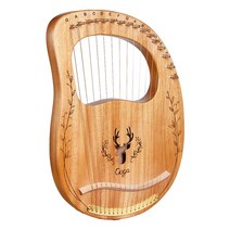 HARP 미니 리라 하프 현나무 거문고 하프 공명 상자 현악기 튜닝 렌치 포함 입, 01 Wood color