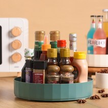 이메이트 회전 양념통 소스병 정리대 화장품 트레이 씽크대 주방 냉장고 정리 선반 회전트레이, 그린