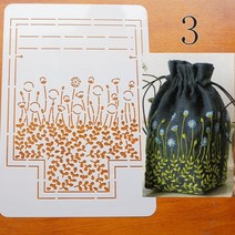 가죽공예 도안 DIY 번들 포켓 템플릿 꽃 자수 패턴 드로잉 스텐실, 03 Style 3