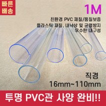 PVC 파이프 배관 커버 자재 수도 호스 관 각관 규격 PB PE 투명 플라스틱 산업용, 외경20mm(PVC 두께2mm)1M
