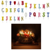 알파벳 초 브라이덜샤워 환갑 생일파티용품 결혼기념일 생일축하 포토존 케익 케이크 생신 색깔초, 물음표