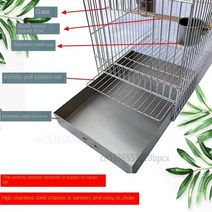 충남 사각형 스테인레스 스틸 새 케이지 운반 목욕 나오는 원피스 용접 애완 동물 사육, 03 49x34.5x35cm