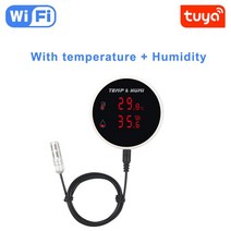 스마트 외부 온도 습도 검출기 USB 충전 또는 배터리가 장착 된 Tuya Smart WIFI, 01 With Humidity, 01 With Humidity