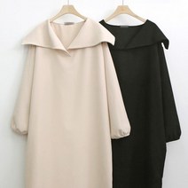 빅사이즈 여성의류 케이프 카라 오버 원피스