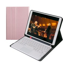 아이패드 터치패드 블루투스 키보드 케이스, 로즈핑크케이스+터치패드키보드화이트, 아이패드10.5형(에어3/프로2세대)