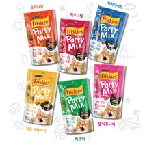 도그씨 퓨리나 프리스키 파티믹스 x 6개 고양이간식 고양이캔, 선택완료, 랜덤발송 x6개